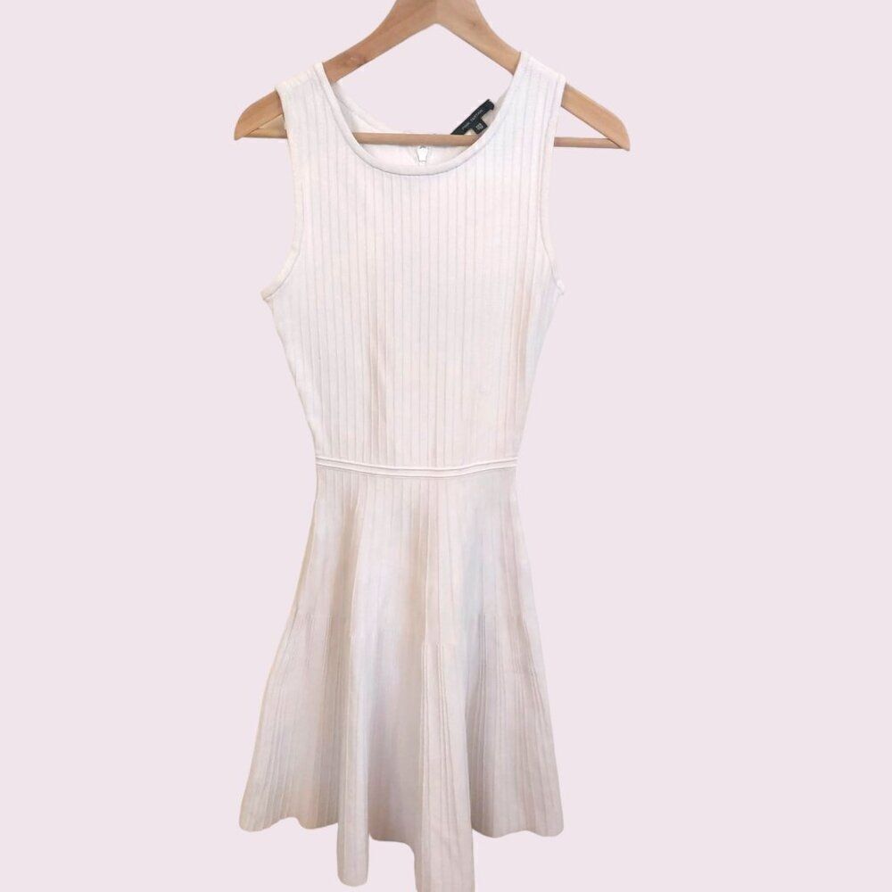 Pink Tartan Fit Flare Skater Dress White